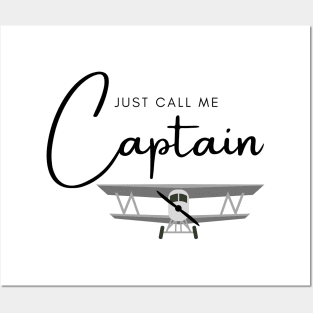 Just Call Me Captain Biplane Posters and Art